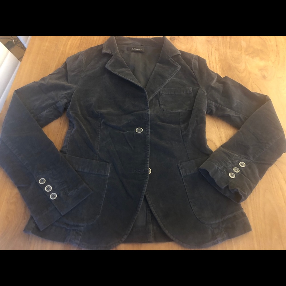 COPY - MASONS Grey Velvet STRETCH BLAZER